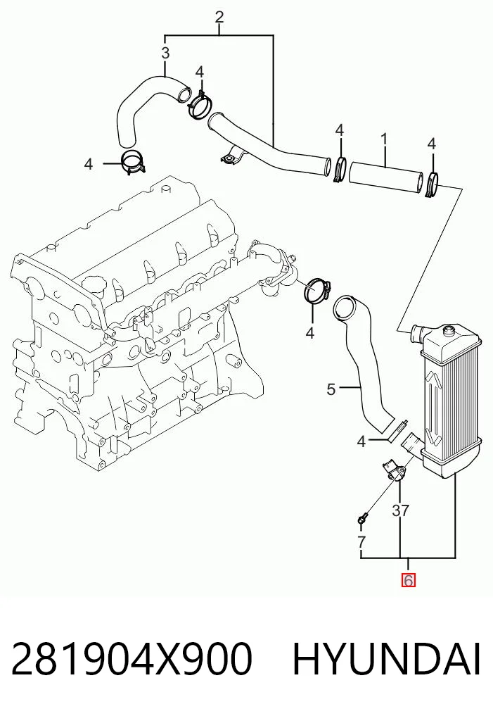 Radiador de intercooler KIA Carnival III VQ