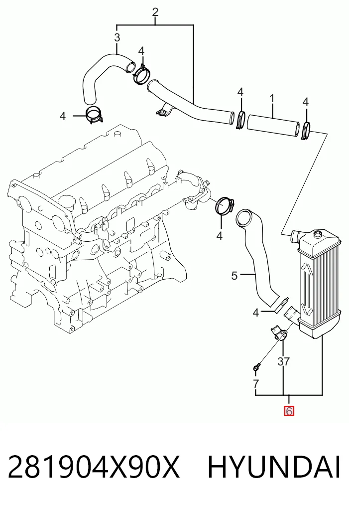  Radiador de intercooler KIA Carnival III monovolume (VQ) (2005 - 2015) III