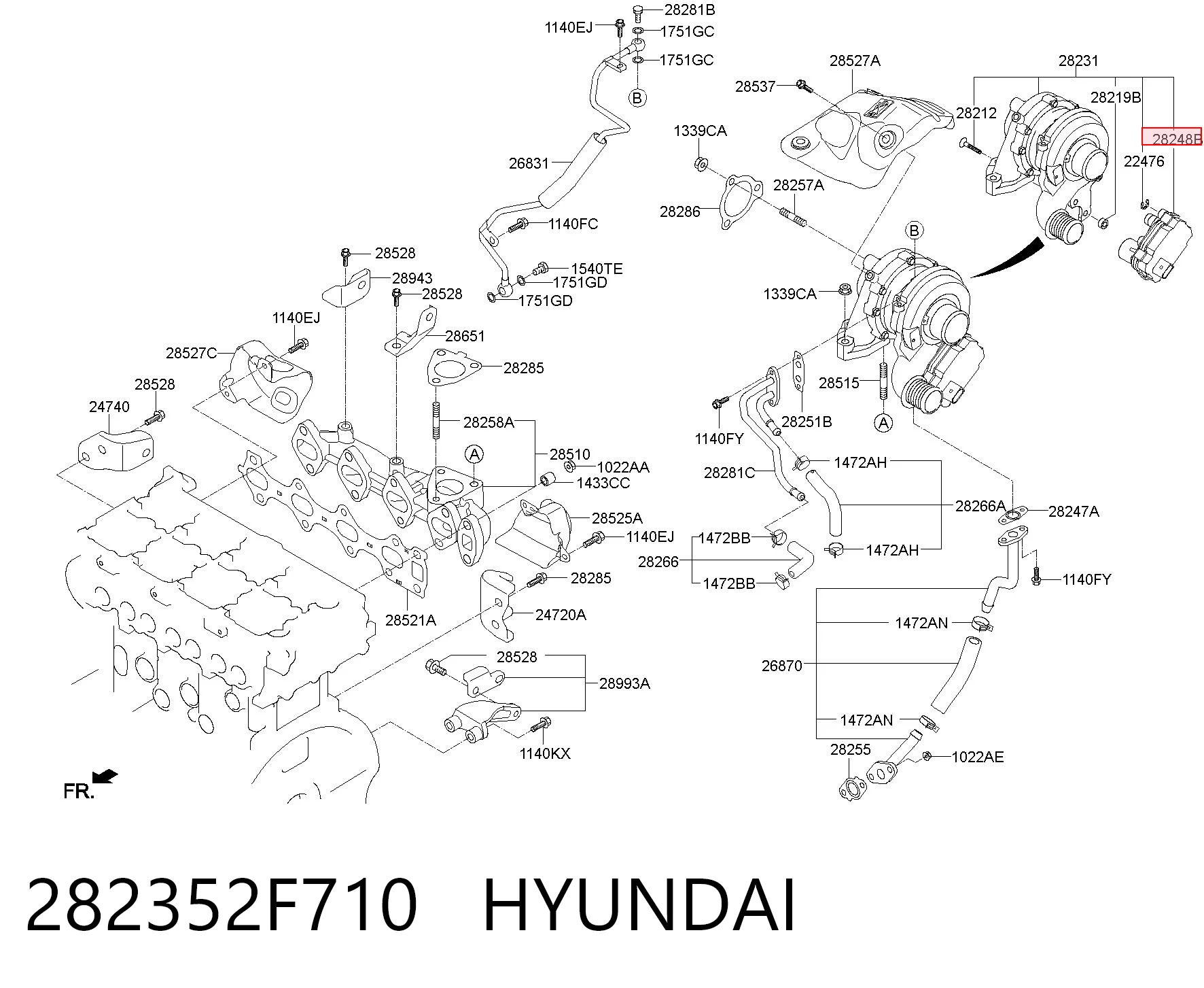 282352F710 Hyundai/Kia Válvula (atuador) de controlo de turbina