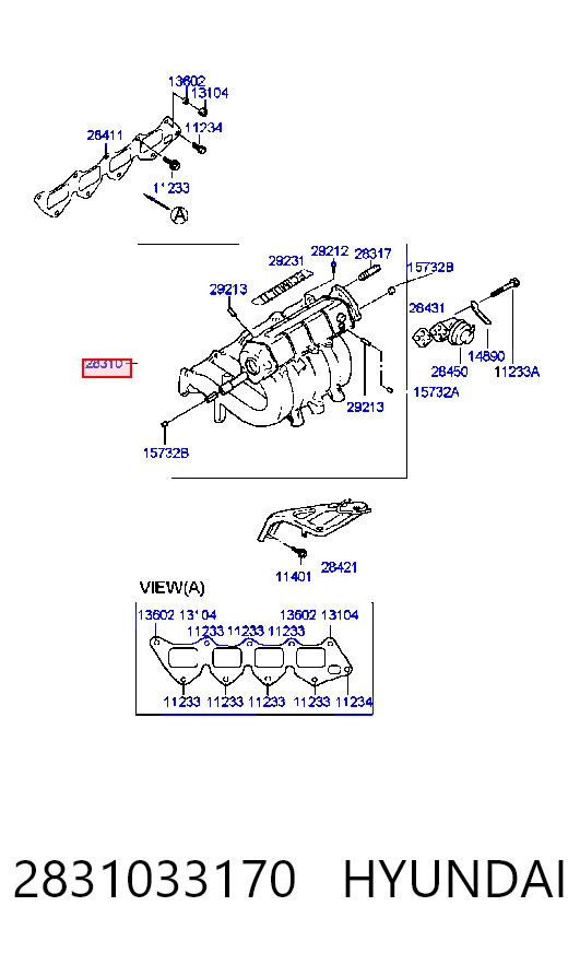 Tubo coletor de admissão para Hyundai Sonata Y-3