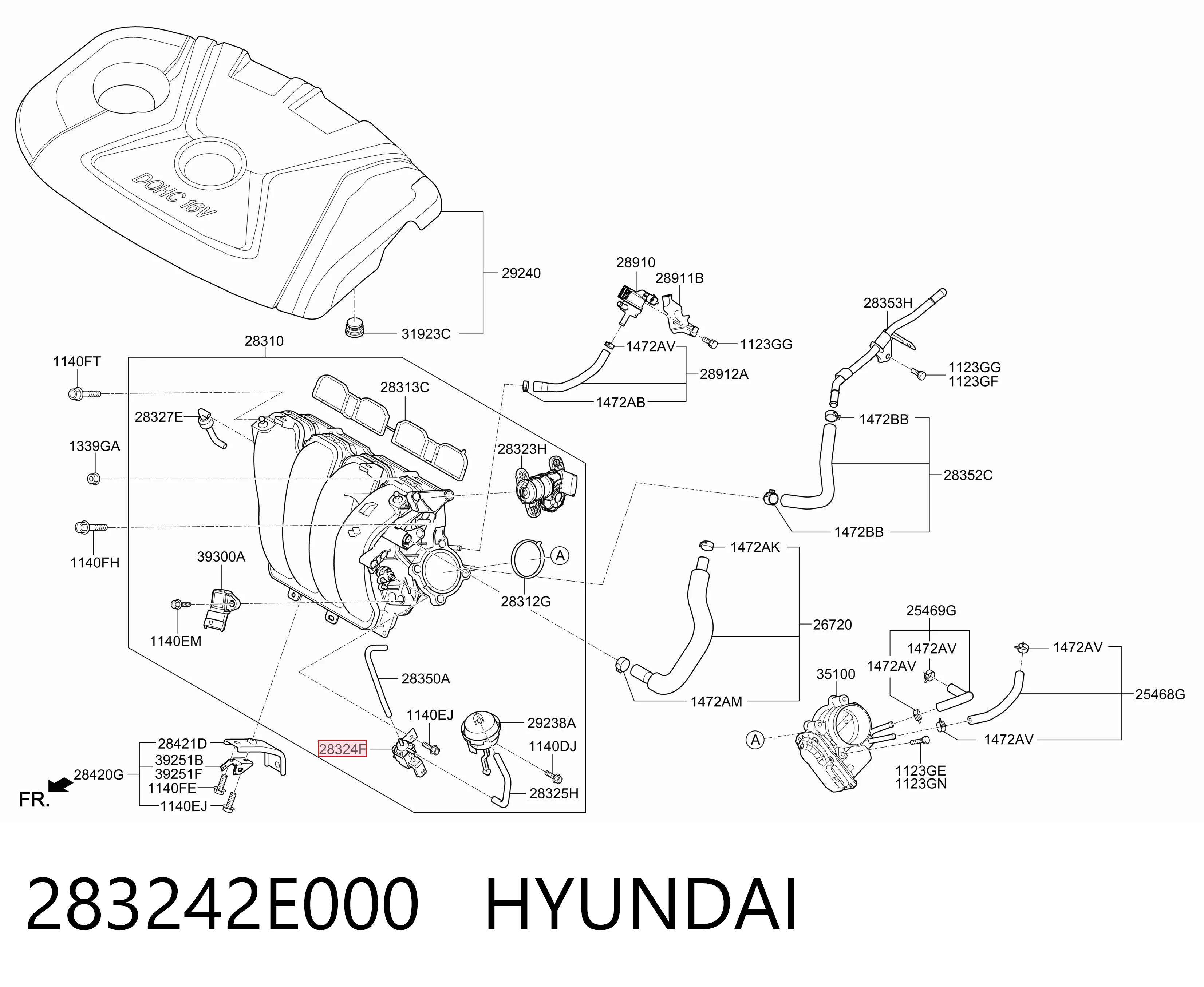 283242E000 Hyundai/Kia Solenoide da Caixa Automática de Mudança