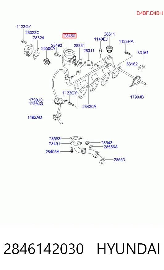  Válvula EGR de recirculação dos gases Hyundai Galloper SUV (JK) (1997 - 2003) 