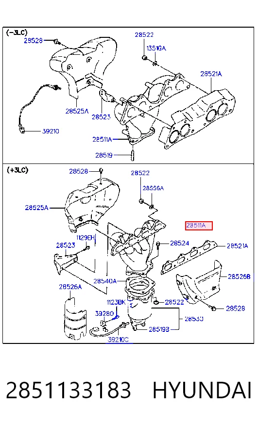 Tubo coletor de escape Hyundai Sonata III Y-3 ao melhor preço