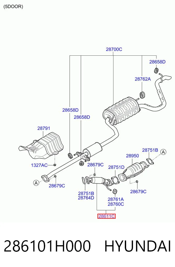 BS700147 Bosal Tubo de escape, desde o catalisador até o silenciador