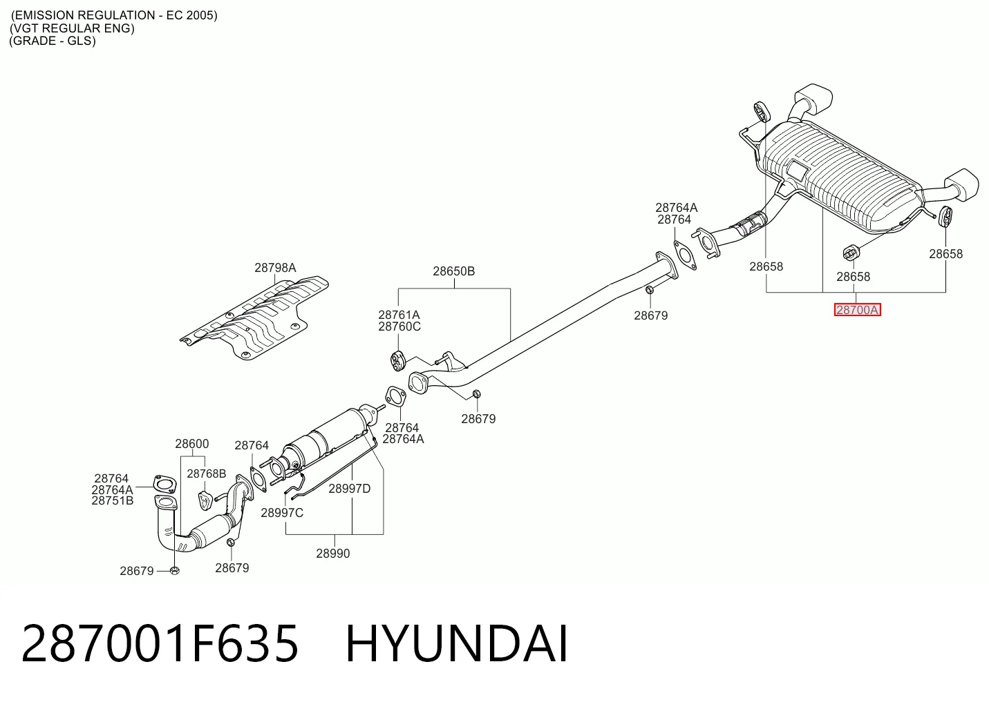 Silenciador, parte traseira Hyundai Tucson preço, a partir de 150,59 USD