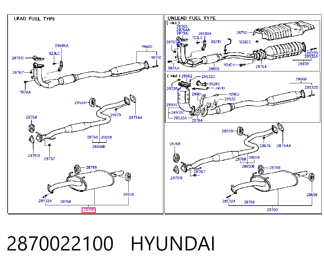 Silenciador, parte traseira para Hyundai Accent I 