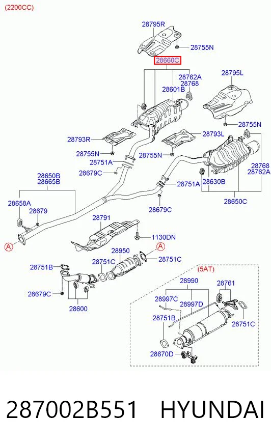 Silenciador, parte traseira para Hyundai Santa Fe II CM