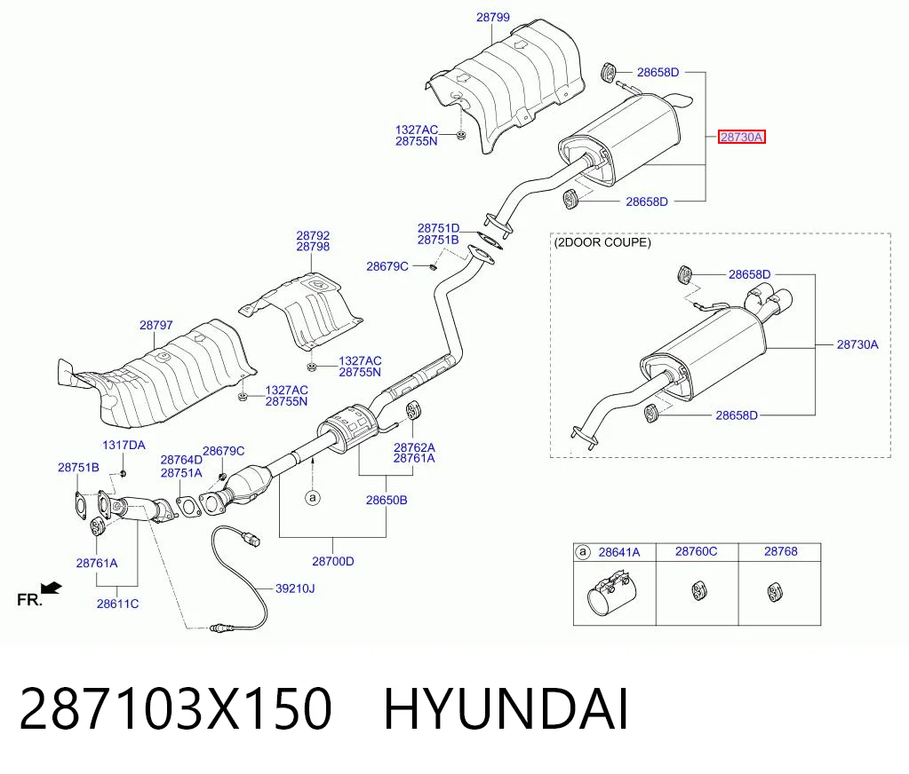 Silenciador, parte traseira Hyundai Elantra V MD ao melhor preço