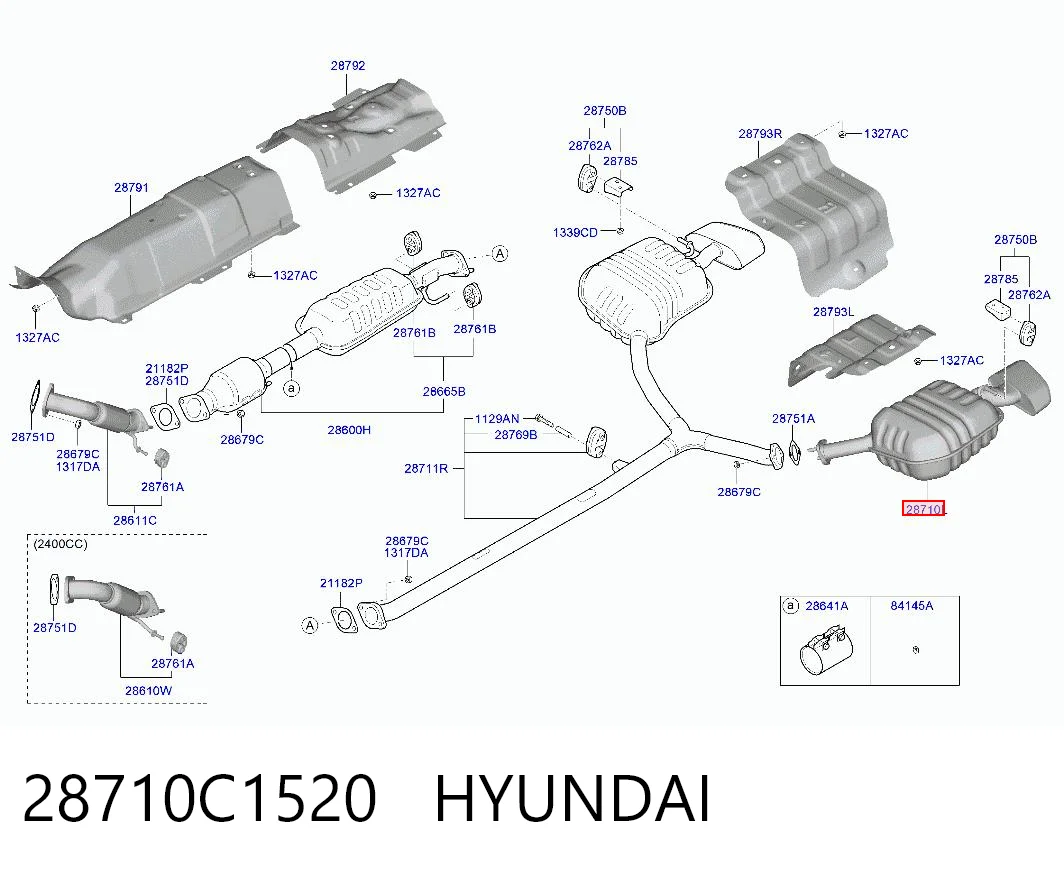 Silenciador, parte traseira Hyundai Sonata VII LF ao melhor preço