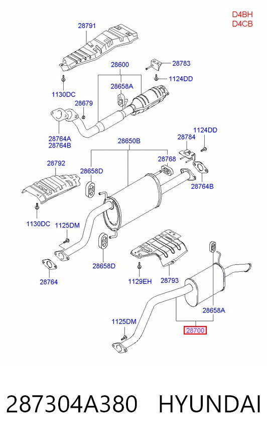 Silenciador, parte traseira Hyundai H-1 STAREX preço, a partir de 64,77 USD