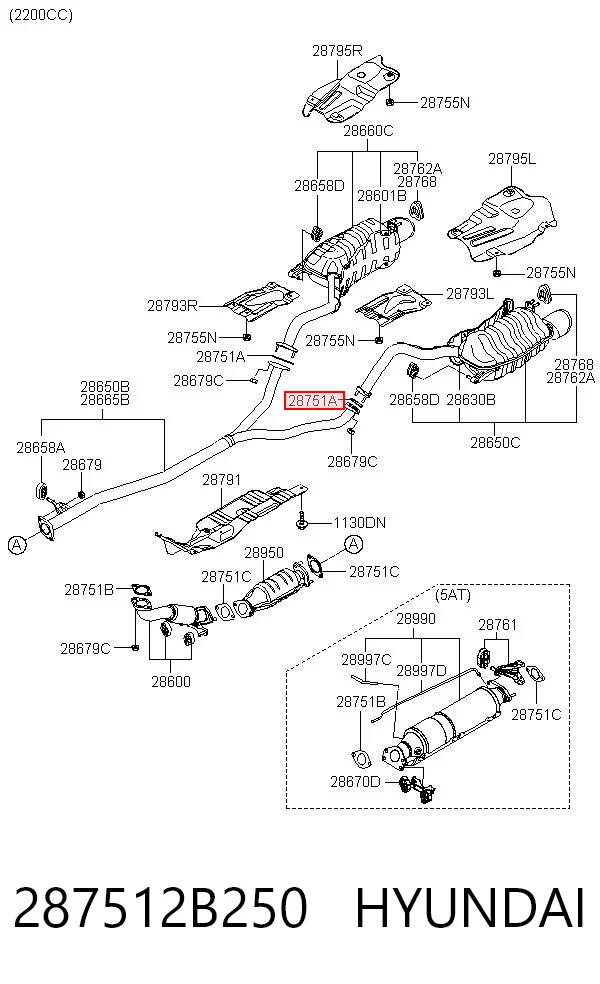 Vedante de tubo de admissão do silenciador Chrysler 287513S000 preço, a partir de 7,64 USD