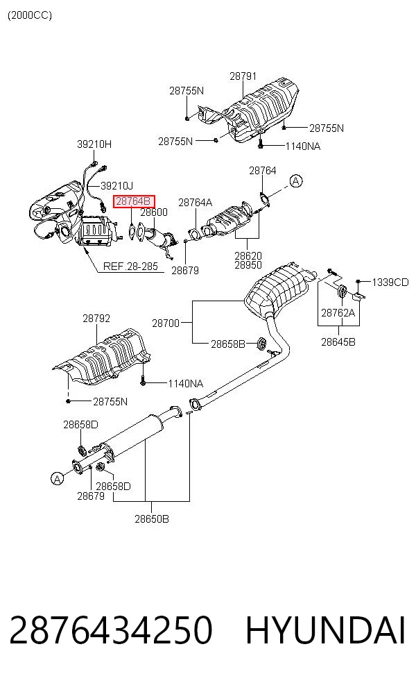 Vedante de tubo de admissão do silenciador Hyundai Sonata V NF
