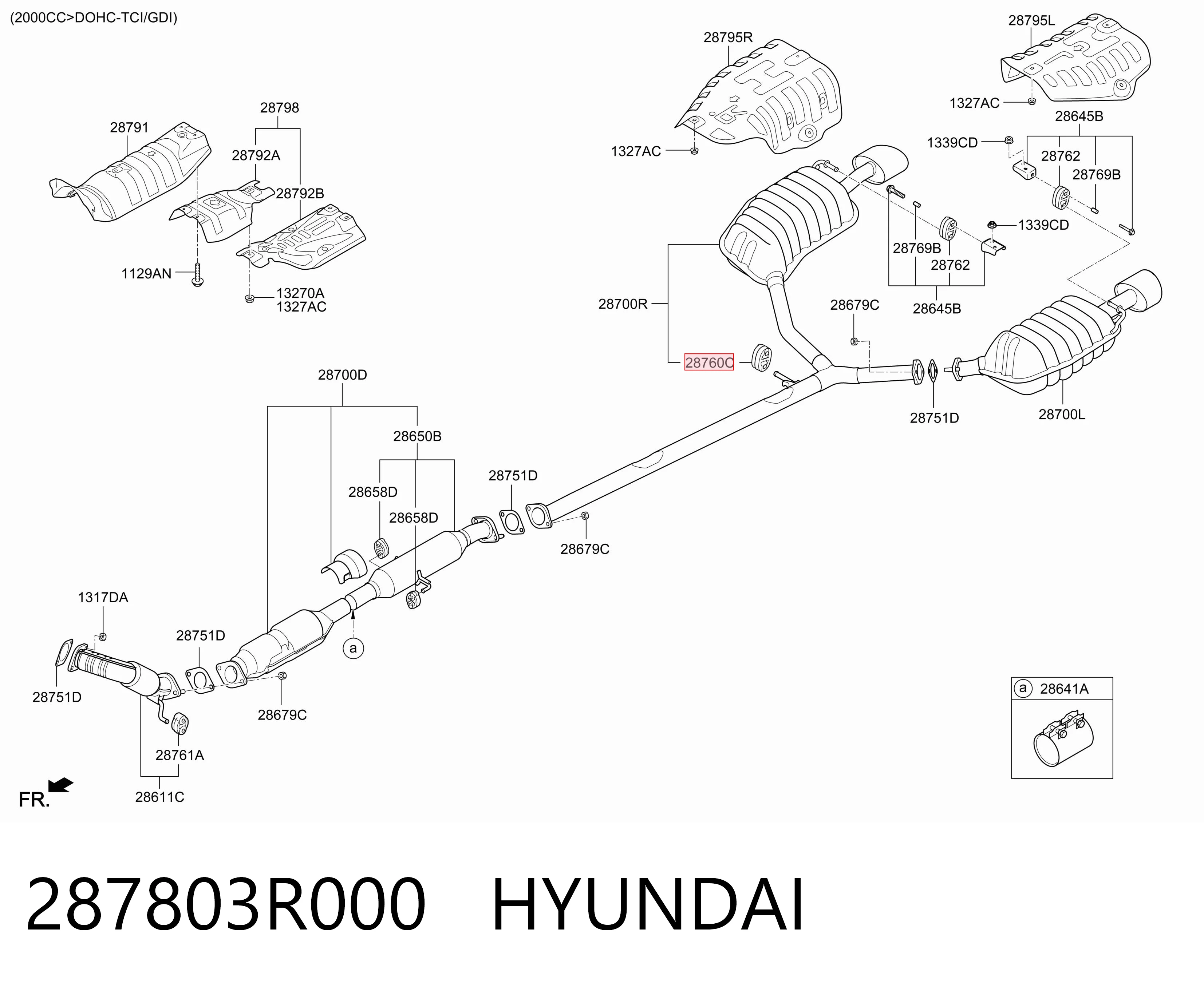 287803R000 Hyundai/Kia Coxim de fixação do silenciador