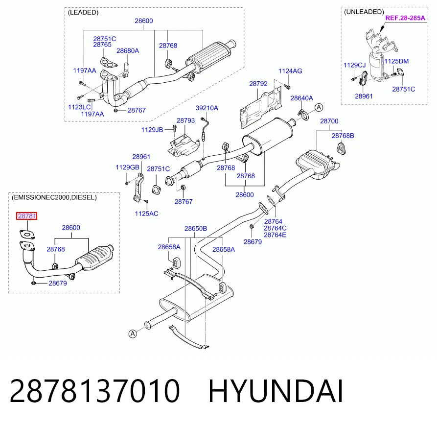  Vedante de tubo de admissão do silenciador Hyundai Accent II sedan (LC) (1999 - 2005) II