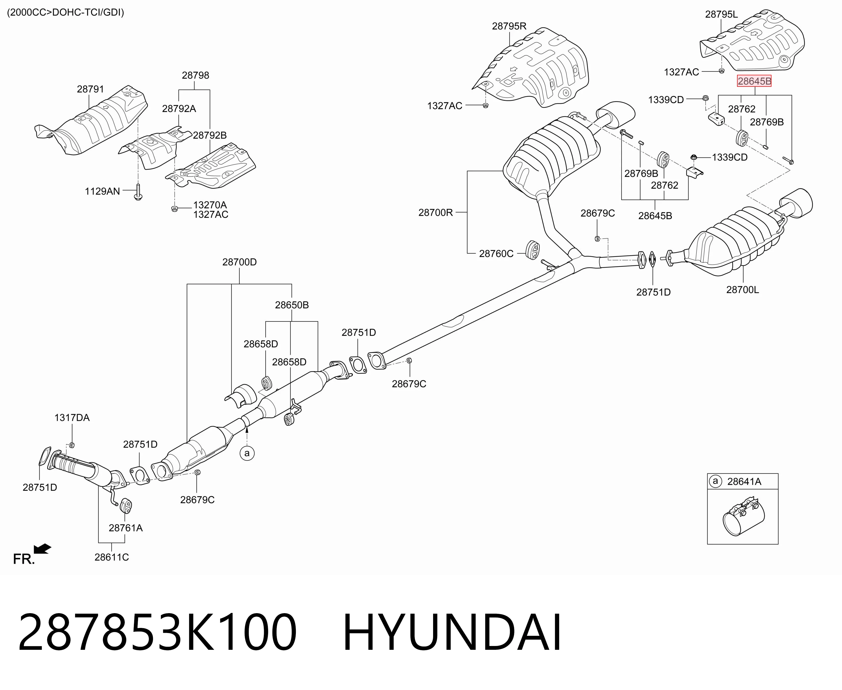 287853K100 Hyundai/Kia Coxim de fixação do silenciador
