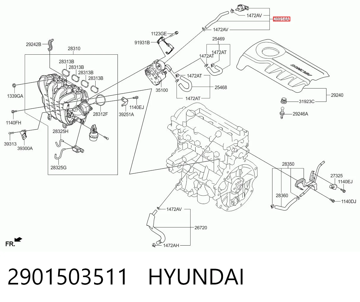 Válvula PCV de ventilação dos gases de cárter Hyundai Accent HC ao melhor preço