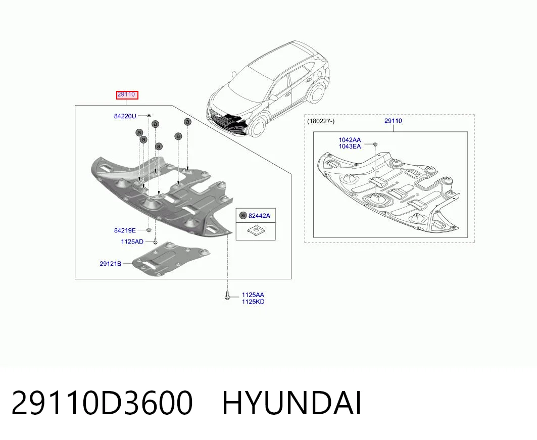 Proteção de motor, de panela (da seção de motor) para Hyundai Tucson III TL