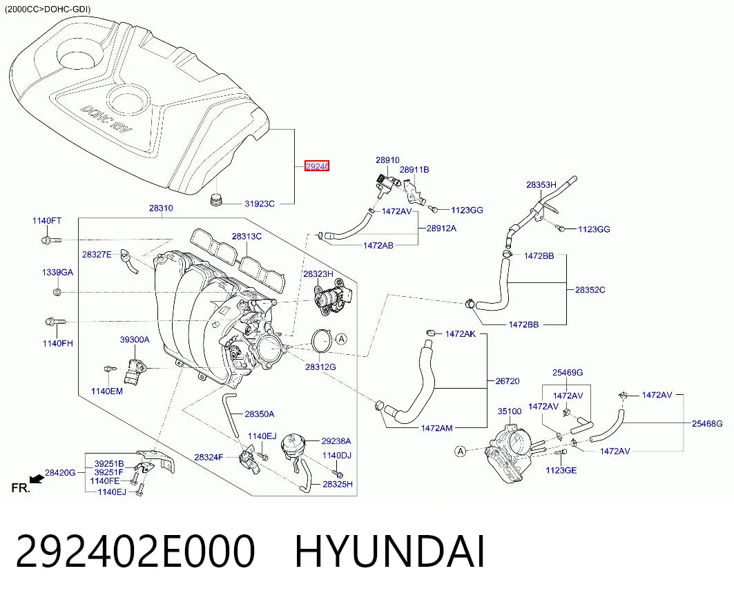 Tampa de motor decorativa para KIA Carens III 