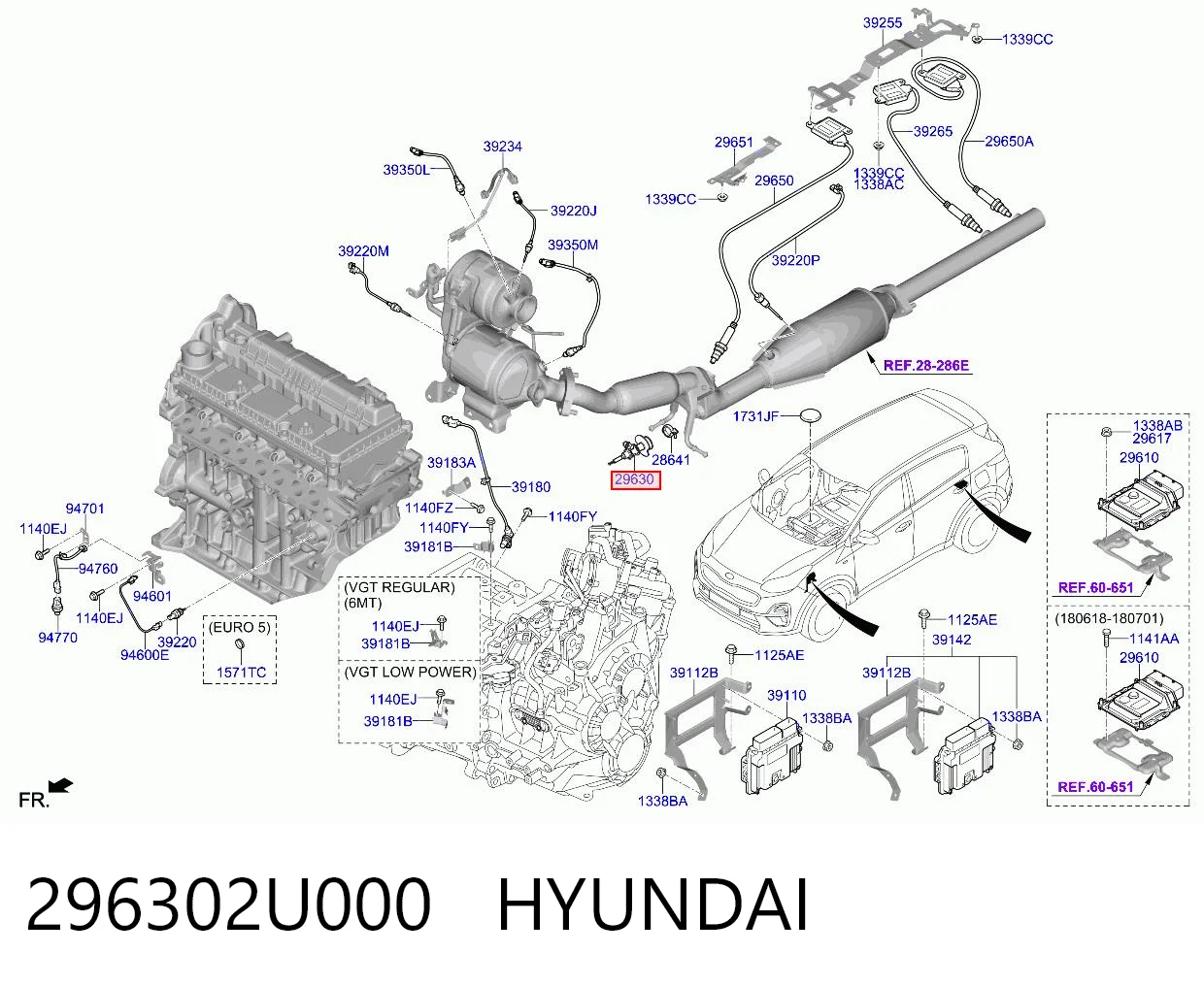 296302U000 Hyundai/Kia Injetor de injeção AD BLUE