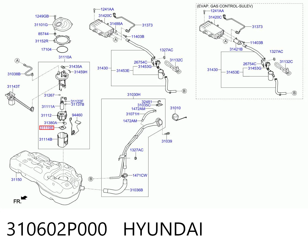310602P000 Hyundai/Kia Filtro de combustível