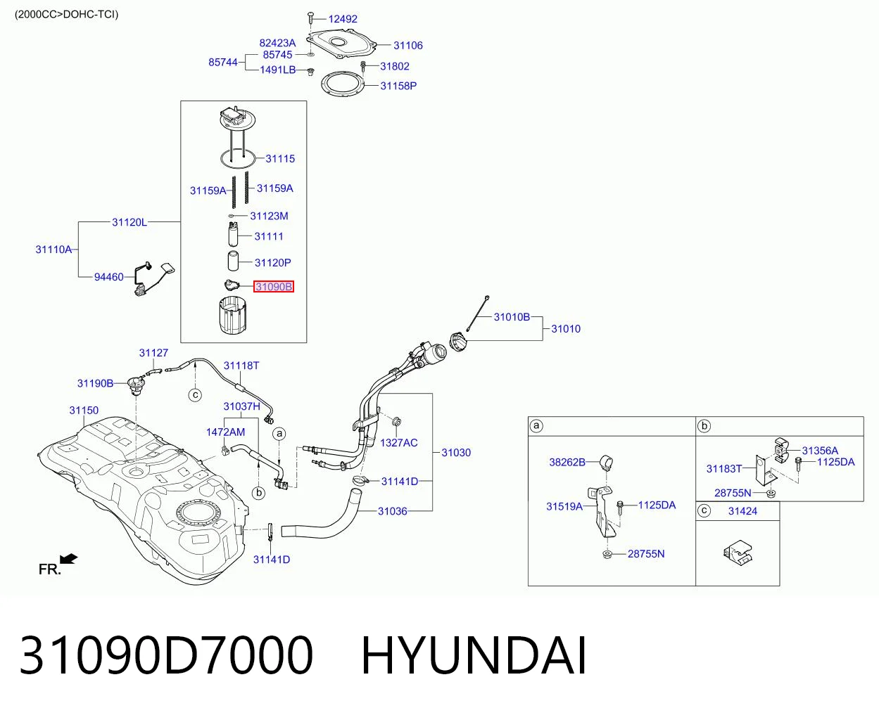 31090D7000 Hyundai/Kia Filtro de malha de bomba de gasolina