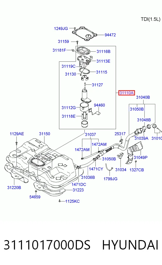 Compre Módulo de bomba de combustível com sensor do nível de combustível Hyundai Matrix 
