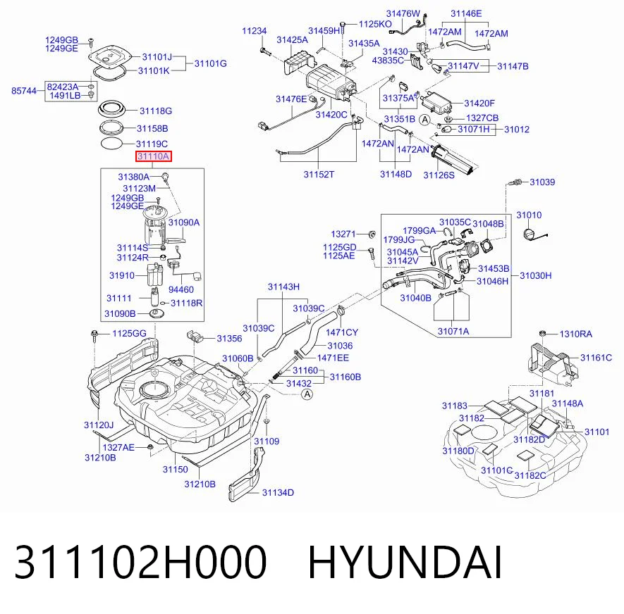Módulo de bomba de combustível com sensor do nível de combustível para Mitsubishi Montero SPORT K8, K9
