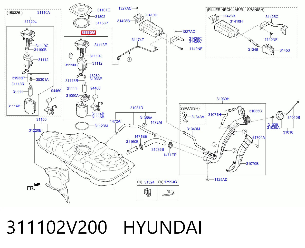 311102V200 Hyundai/Kia Módulo de bomba de combustível com sensor do nível de combustível