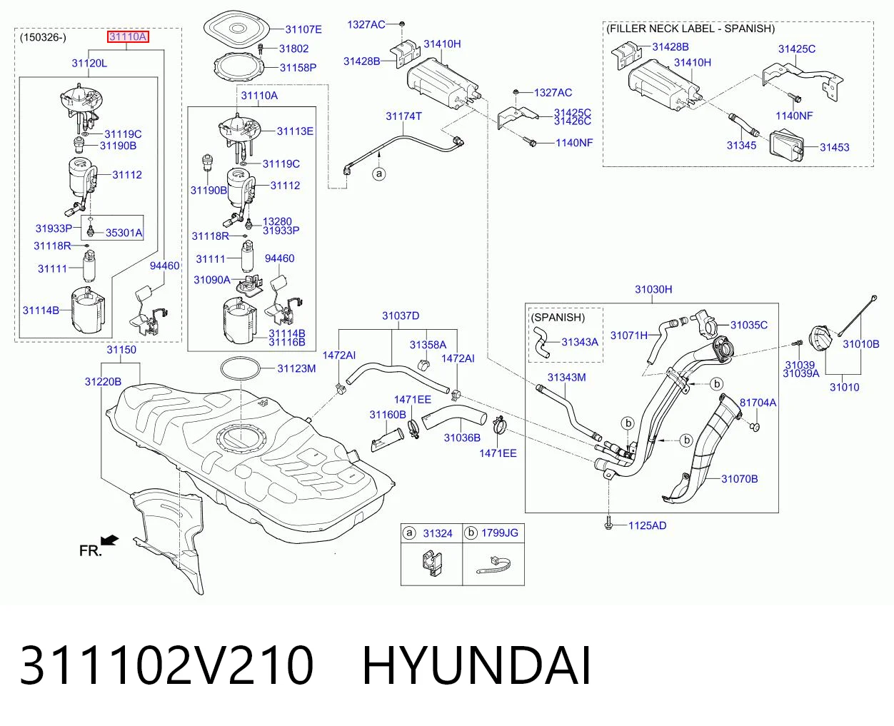 311102V210 Hyundai/Kia Módulo de bomba de combustível com sensor do nível de combustível