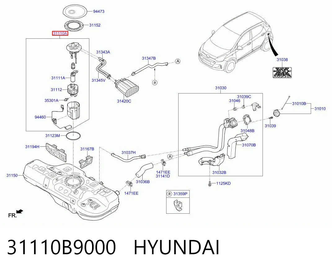 31110B9000 Hyundai/Kia Módulo de bomba de combustível com sensor do nível de combustível