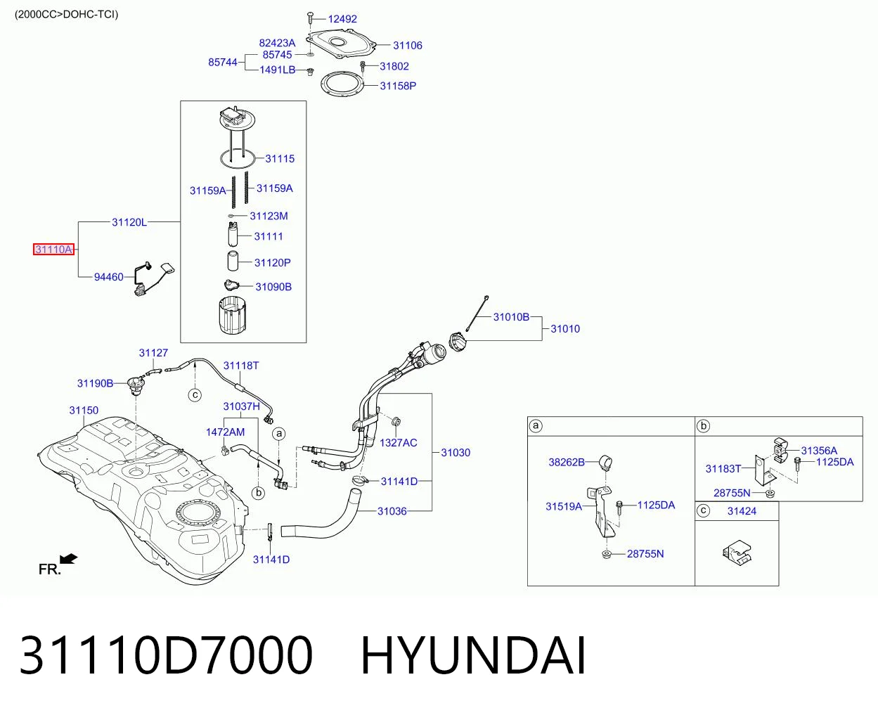 31110D7000 Hyundai/Kia Módulo de bomba de combustível com sensor do nível de combustível