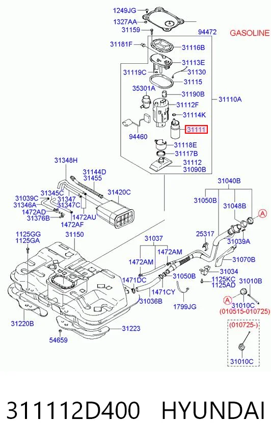 Compre Bomba de combustível elétrica submersível Hyundai Elantra 3