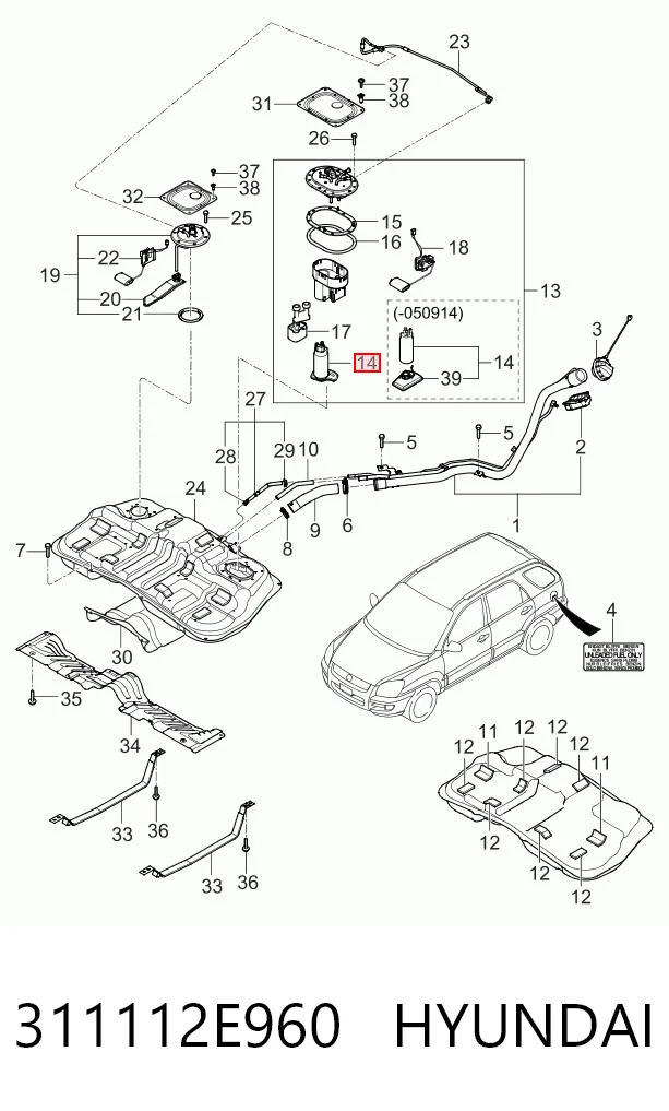311112E960 Hyundai/Kia Bomba de combustível elétrica submersível