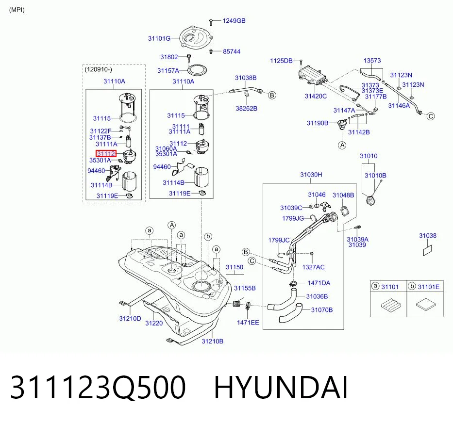 311123Q500 Hyundai/Kia Filtro de combustível