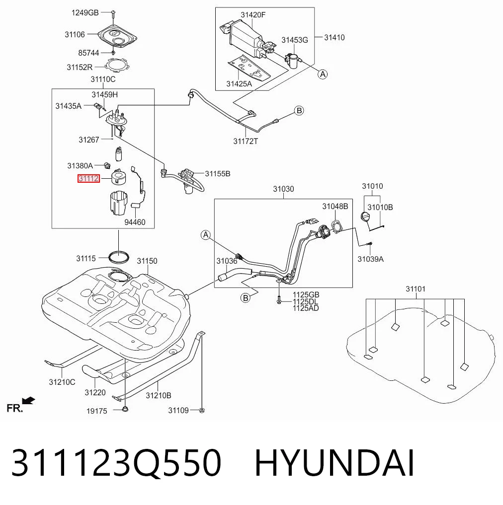 311123Q550 Hyundai/Kia Filtro de combustível