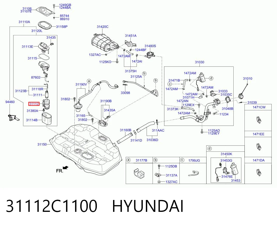 31112C1100 Hyundai/Kia Filtro de combustível