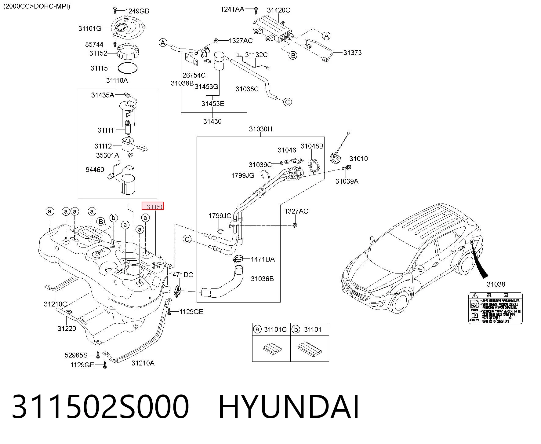 Tanque de combustível Hyundai Tucson  TM ao melhor preço