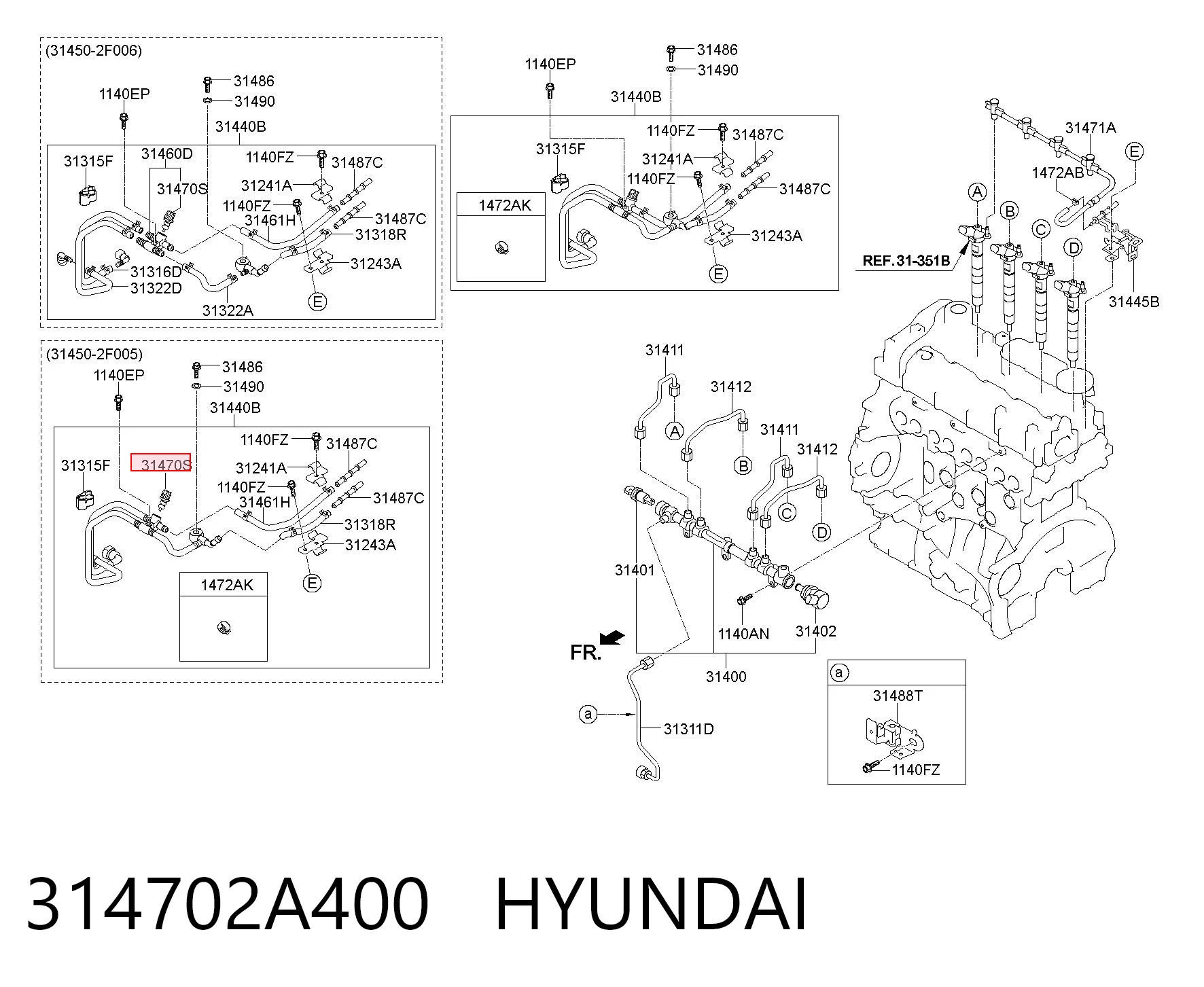 314702A400 Hyundai/Kia Sensor de temperatura de combustível