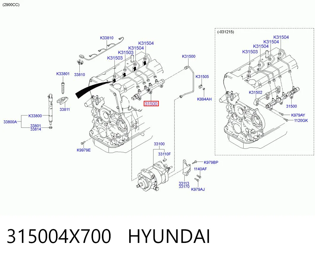 315004X700 Hyundai/Kia Distribuidor de combustível (rampa)