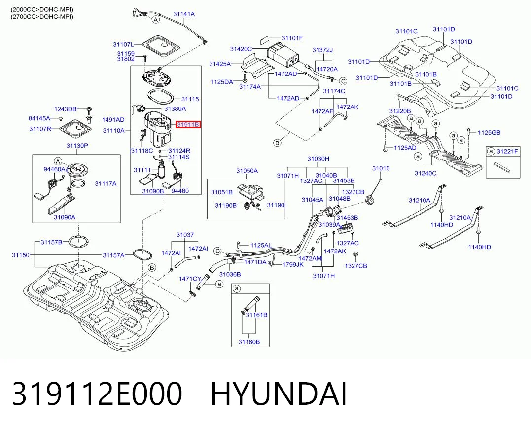 319112E000 Hyundai/Kia Filtro de combustível