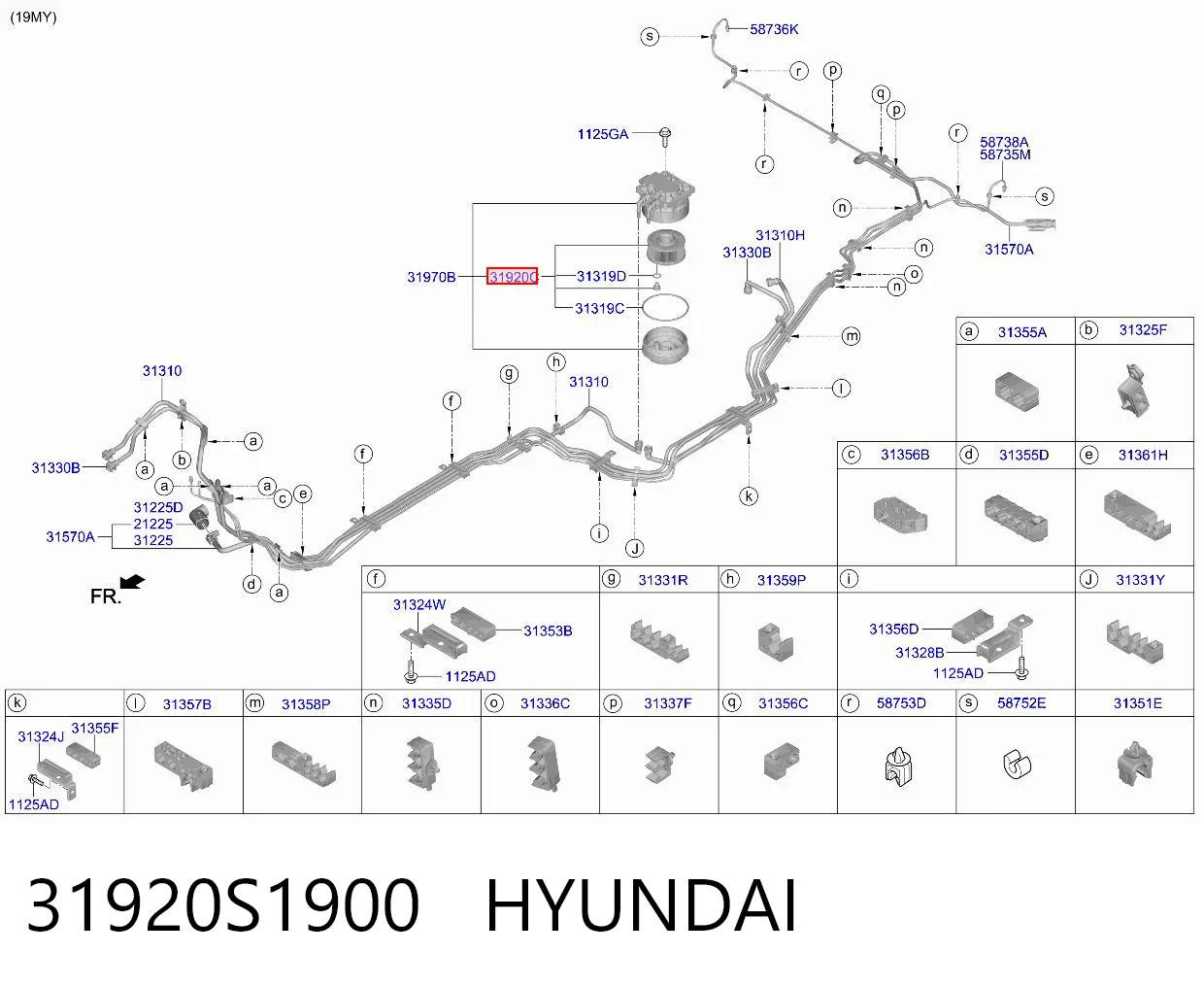 31920S1900 Hyundai/Kia Filtro de combustível
