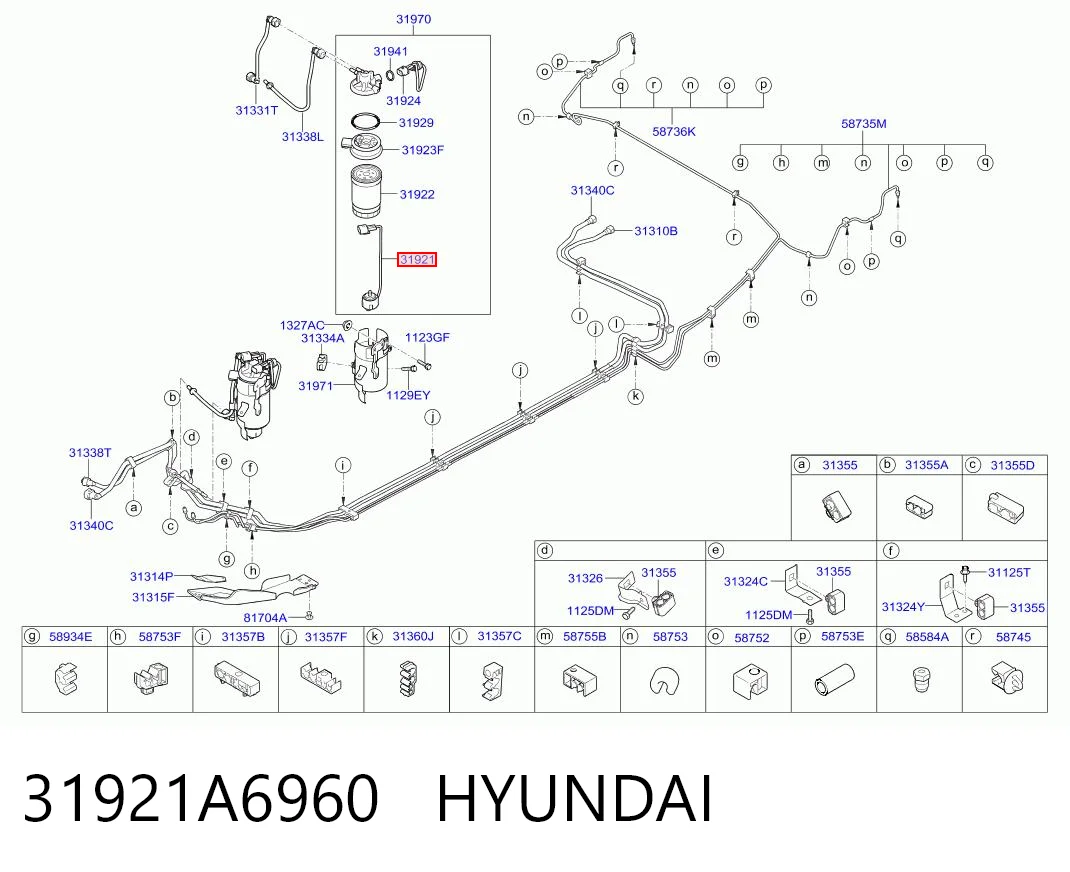 31921A6960 Hyundai/Kia Sensor do nível da água de filtro de combustível