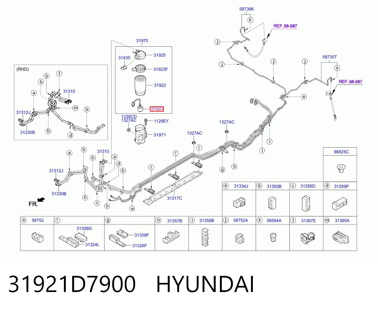 31921D7900 Hyundai/Kia Sensor do nível da água de filtro de combustível
