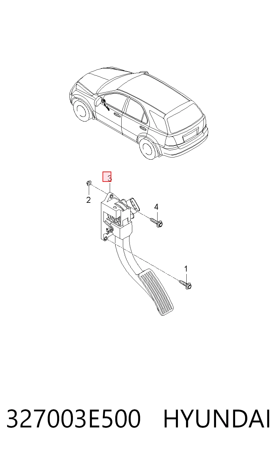 Pedal de gás (de acelerador) para KIA Sorento JC