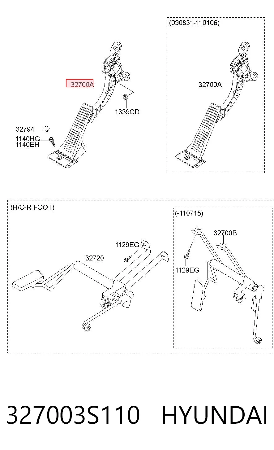 Pedal de gás (de acelerador) para Hyundai Sonata VI YF