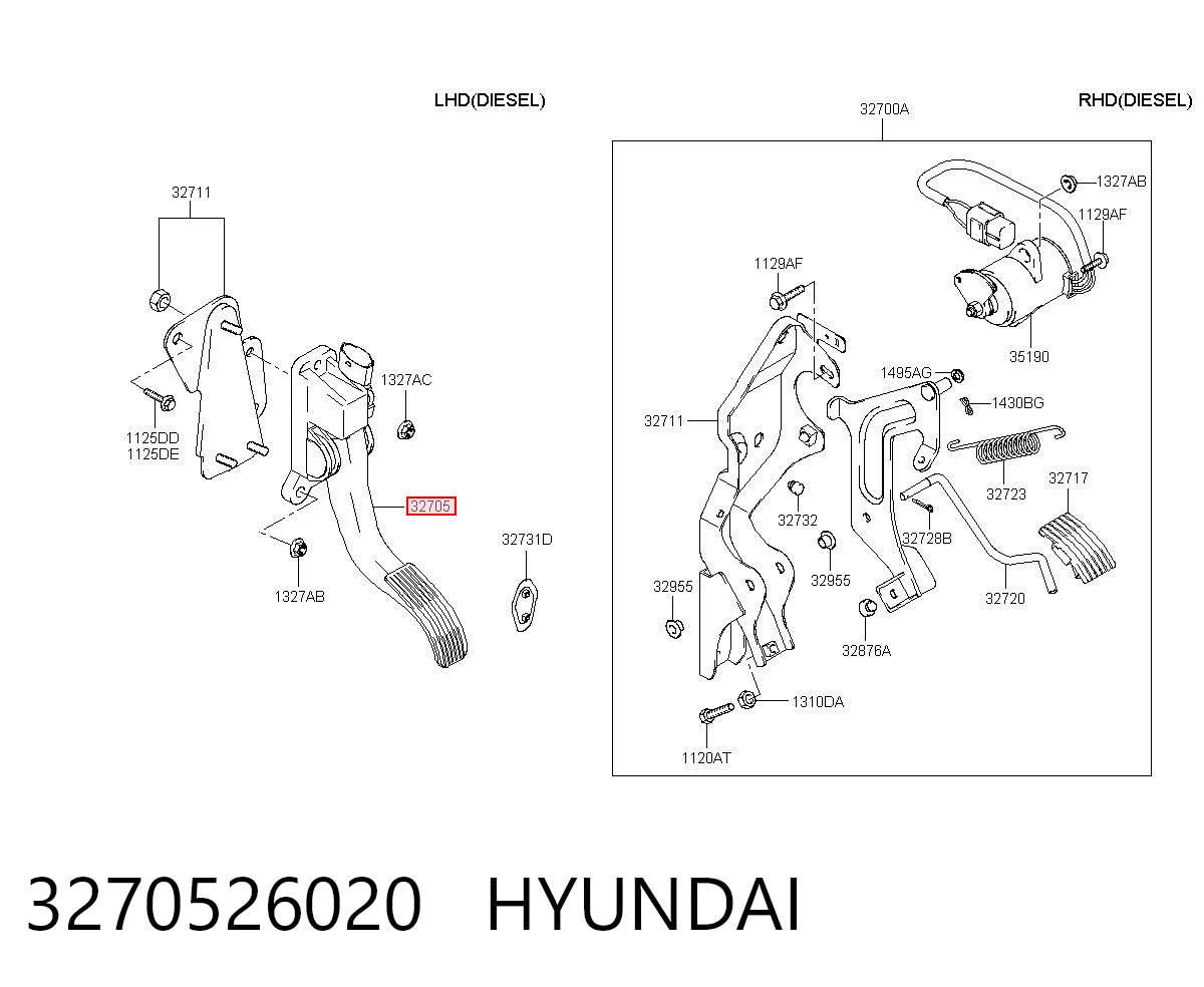 Pedal de gás (de acelerador) Hyundai Santa Fe I SM ao melhor preço