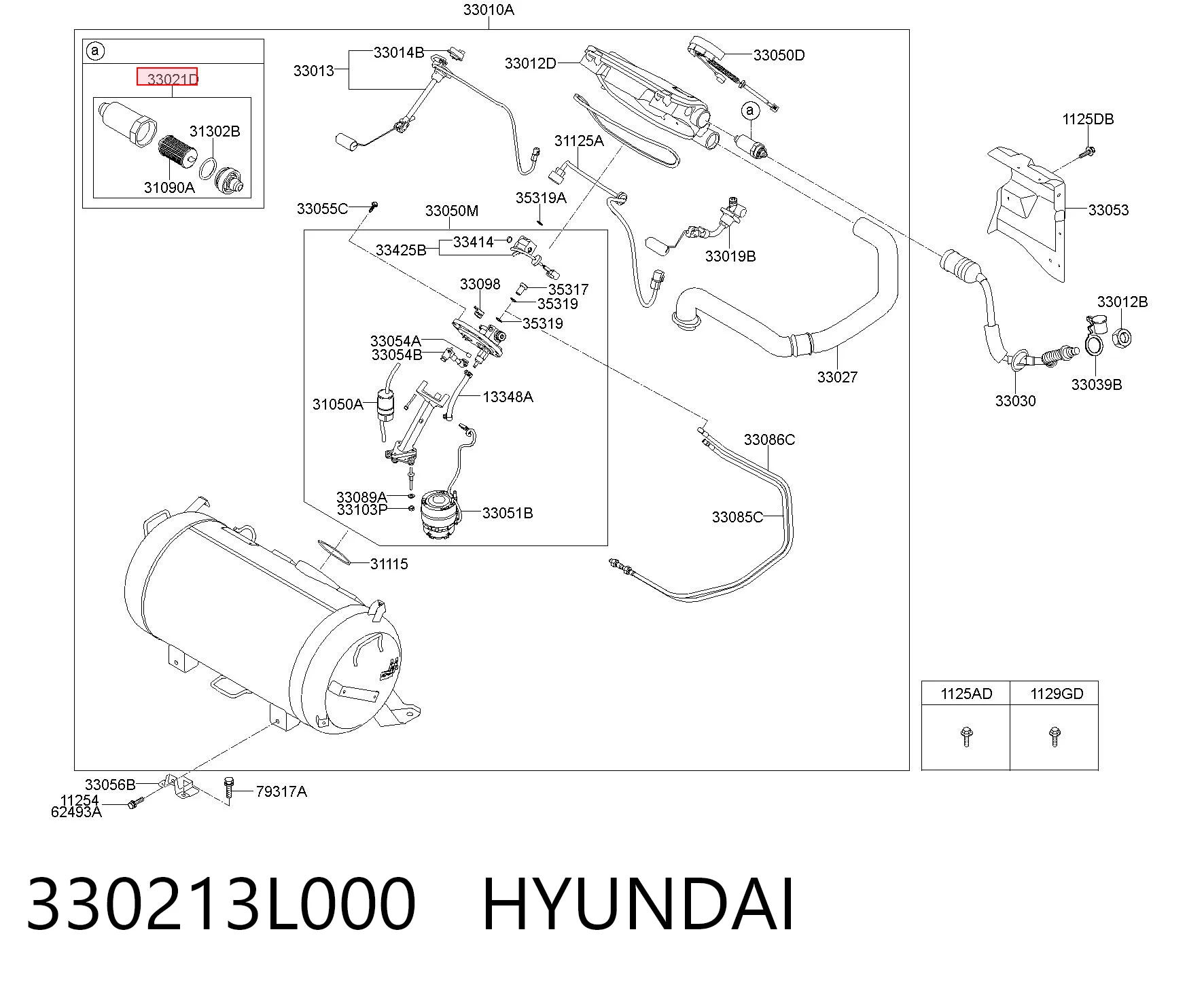 330213L000 Hyundai/Kia Filtro de combustível