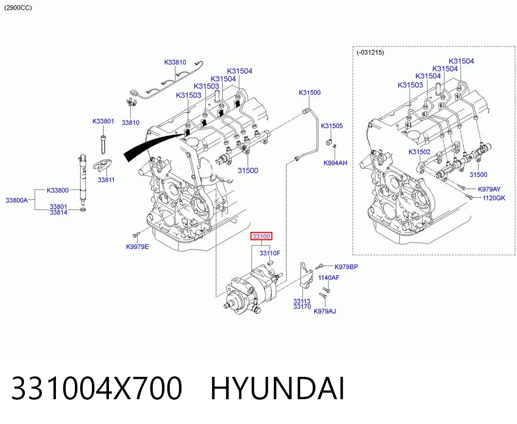 331004X700 Hyundai/Kia Bomba de combustível de pressão alta