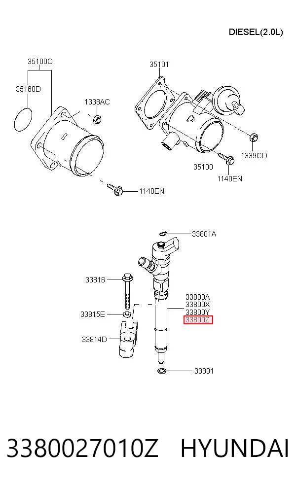 Injetor de injeção de combustível para Hyundai Santa Fe SM