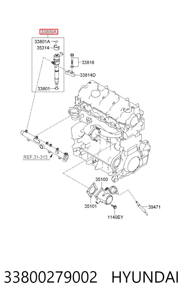 Injetor de injeção de combustível para Hyundai Tucson JM